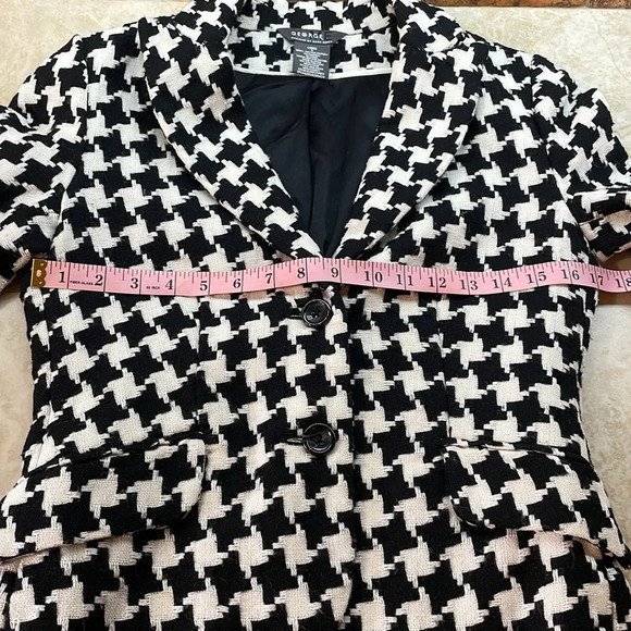 George by Mark Eisen Women’s Blazer Button Closure Collared Houndstooth Size 4 - Picture 5 of 10